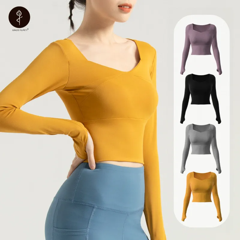 

Thumb Holes Yoga Shirts Women Clothing Breathable Running Tight Fitting Fitness Long Sleeve For Gym Workout Sport Yбашка Женская