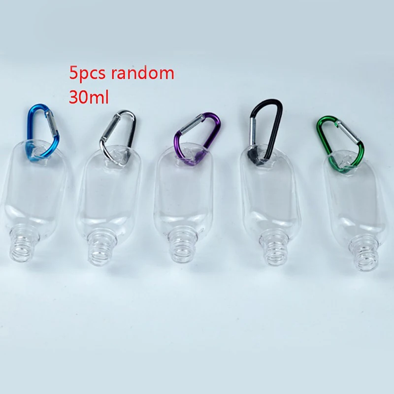 

5 шт./лот 30 мл переносные прозрачные бутылки для путешествий с брелками контейнеры пустые многоразовые контейнеры для ухода за кожей контей...
