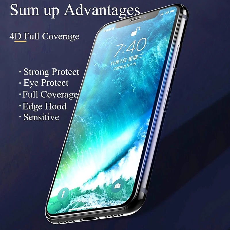 Закаленное стекло CAFELE с полным покрытием для iPhone 11 Pro МАЗ X XS Max XR 4D Защита экрана