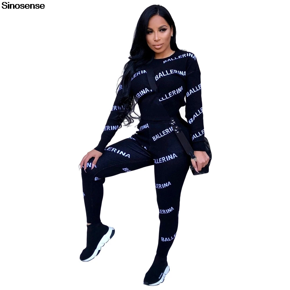 Новый модный осенний комплект из двух предметов 2019 укороченный топ + зауженные