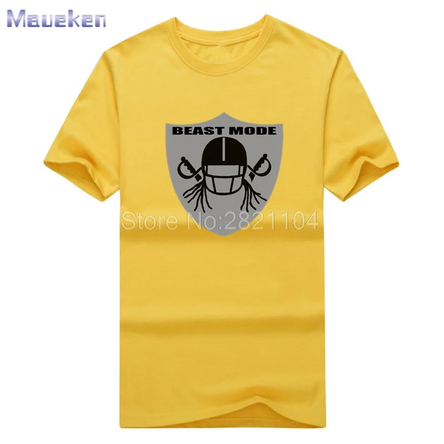2018 Beast Mode Marshawn Lynch 24 футболки из 100% хлопка мужские модные с круглым вырезом для