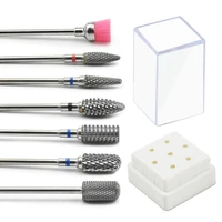 nail drill bits set with box tungsten carbide milling cutter manicure machine accessories electric nail files nail tools