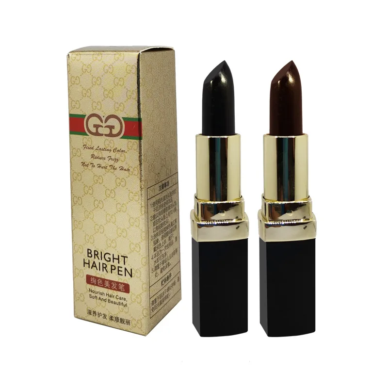 Черно-коричневая одноразовая краска для волос мгновенное покрытие серых корней