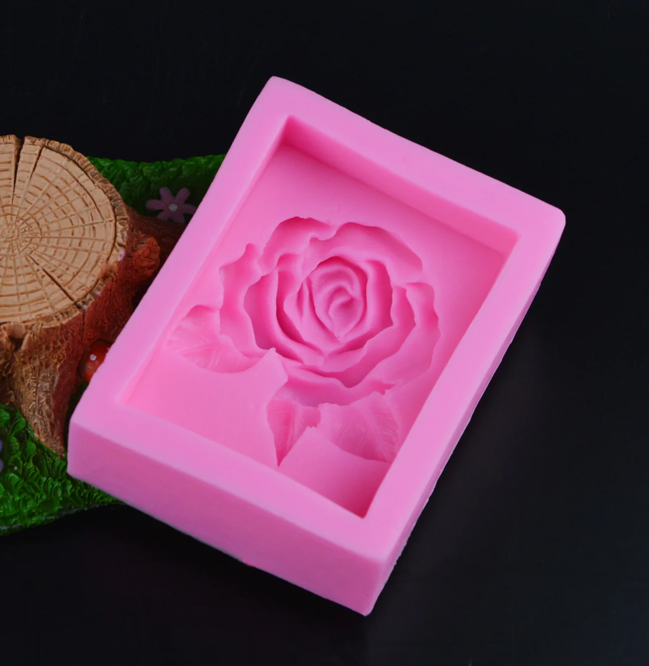 Прямоугольная силиконовая форма для мыла ручной работы в виде Розы инструмент