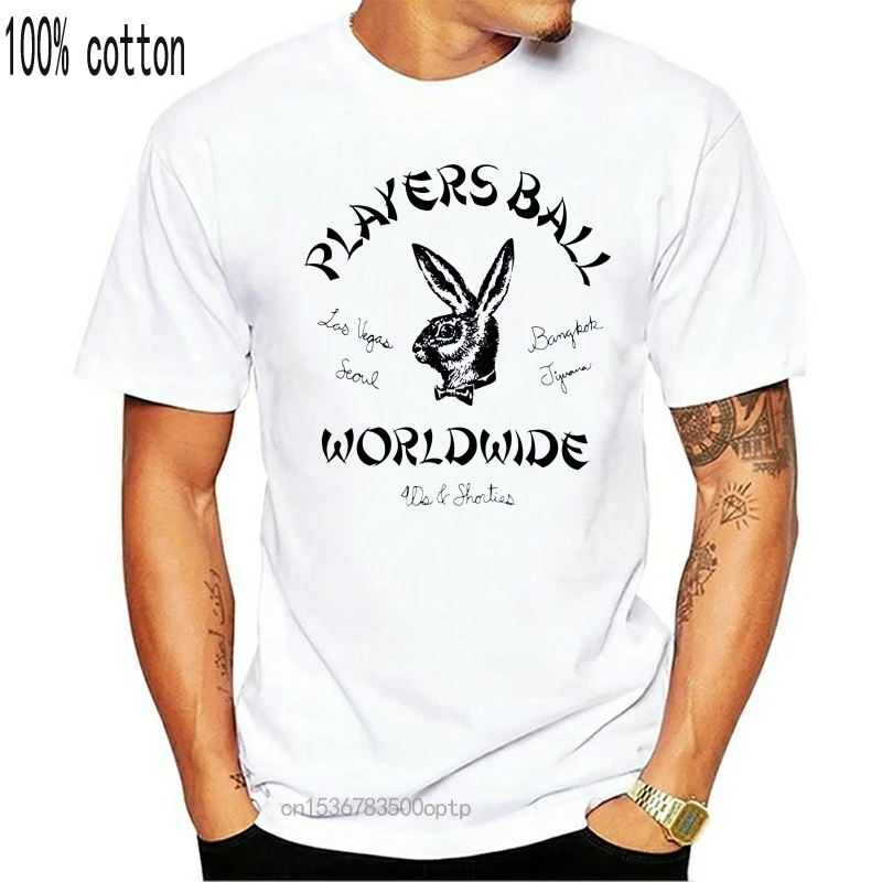 

40S & Shorties Players Ball T-Shirt Short Sleeve Mens Streetwear Top White Summer O Neck Tops Tee Shirt