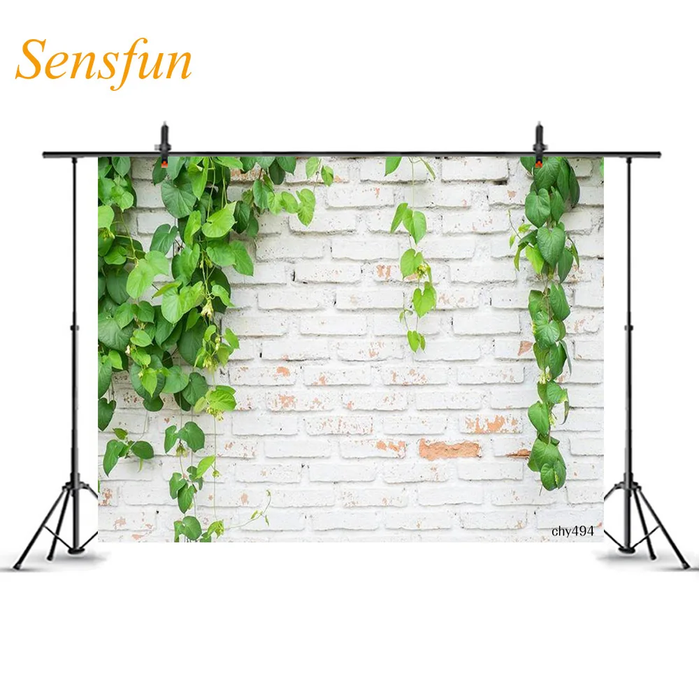 Виниловый фон LEVOO для фотосъемки с изображением старой белой кирпичной стены