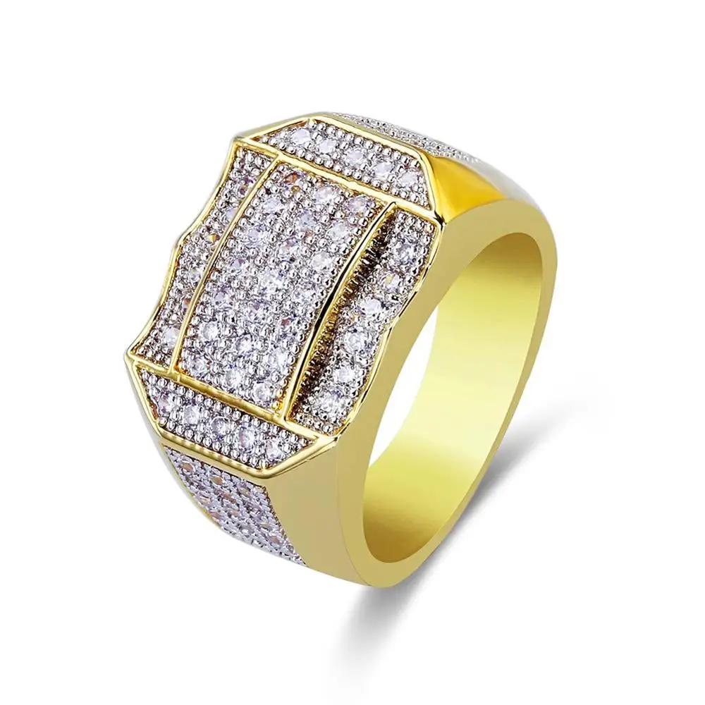 Классическое кольцо золотого цвета мужское женское модное сияющие хрустальные