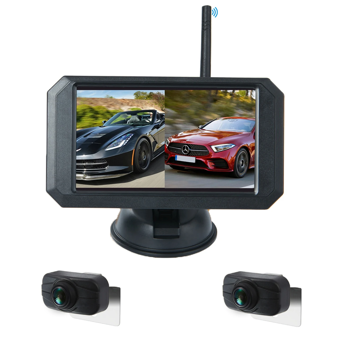 

5 Inch Car Monitor 1080P Wireless Backup Camera Monitor Kit Reverse Rear View Camera Kit with Stable Signal