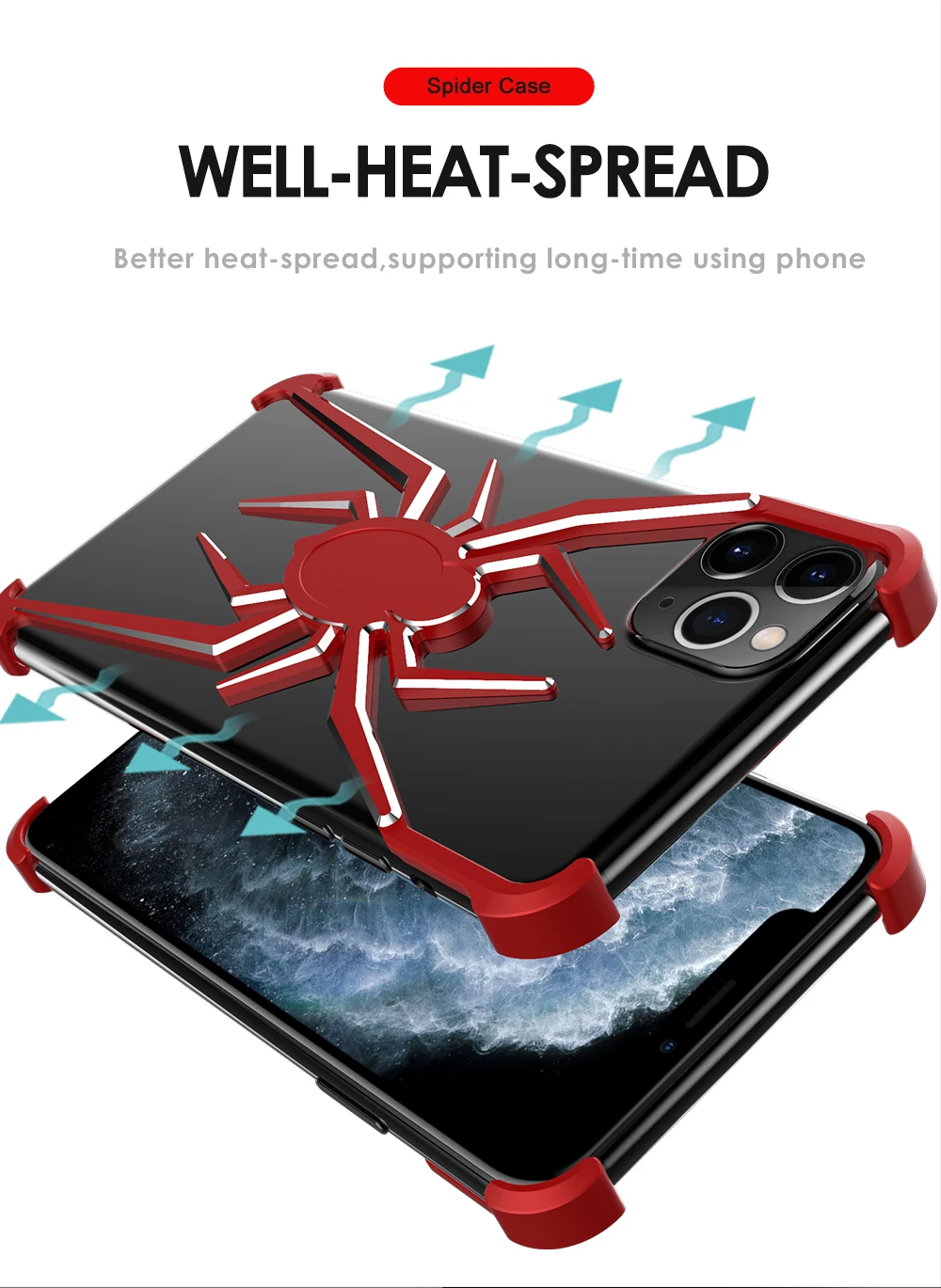 R-JUST Алюминиевый металлический чехол с пауком для iPhone 11 Pro Max XS Max XR X 8 7 Plus, чехол с Железным человеком, защитный чехол для телефона, кожаная сумка