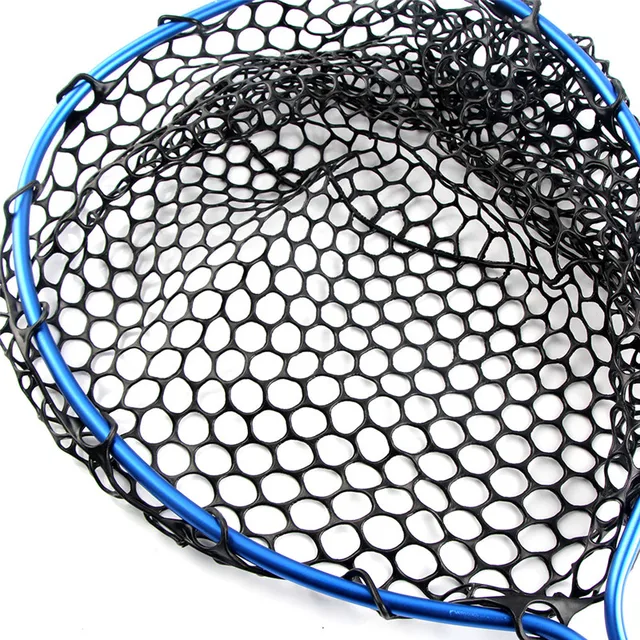 Fish Net Colors Portable Handheld Fishing Dip Net Rubber Landing Nets  Elastic Rope and Buckle dip net Fish Landing Net (Color : Orange)