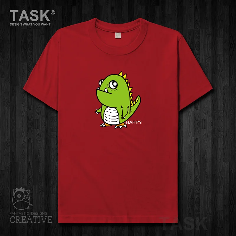 

Men t shirt cartoon animal dinosaur lovely print Tees cotton fashion short sleeve clothes Harajuku trend male Streetwear 16 0003