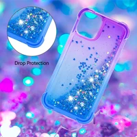 bling quicksand airbag protective cover for iphone13promax sky blue pink star gradient anti fall case for 12 promax 11 pro xsmax