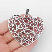 3pcs tibetan silver color large hollow filigree heart charms pendants for necklace jewelry making findings 65x59mm accessories