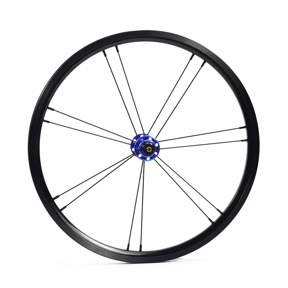 blue front 14H Silverock переднее колесо из сплава 1" 1 3/8" 349 обода тормоза 14H G2 прыгающие отверстия для Brompton 3sixty пользовательские велосипедные колеса разных цветов - Цвет: blue front 14H