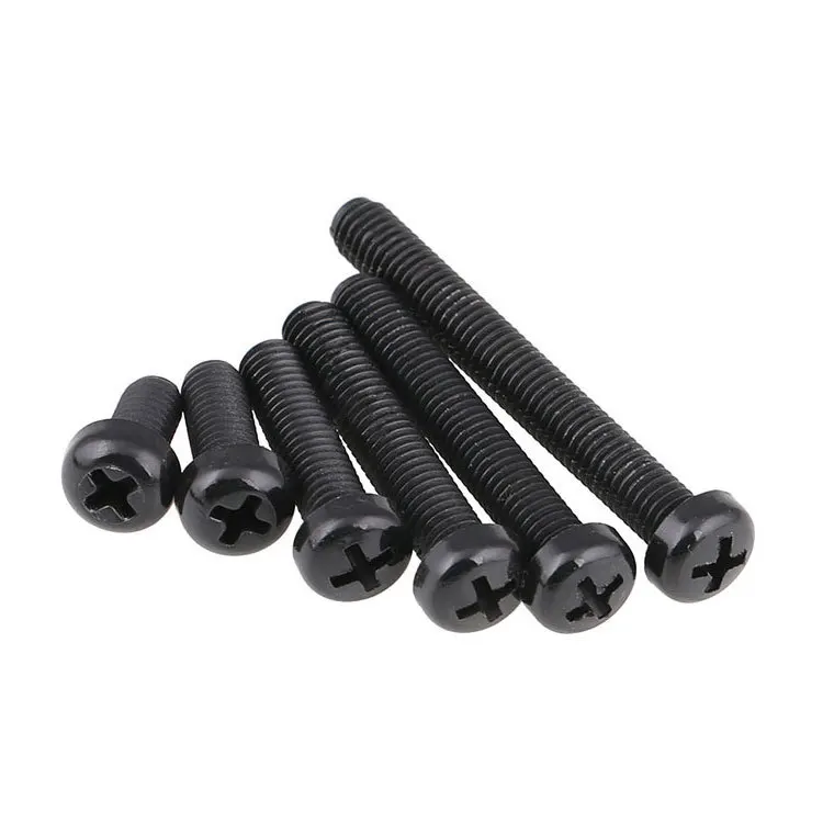 10 шт./лот пластиковый нейлоновый винт с круглой головкой черный цилиндрической