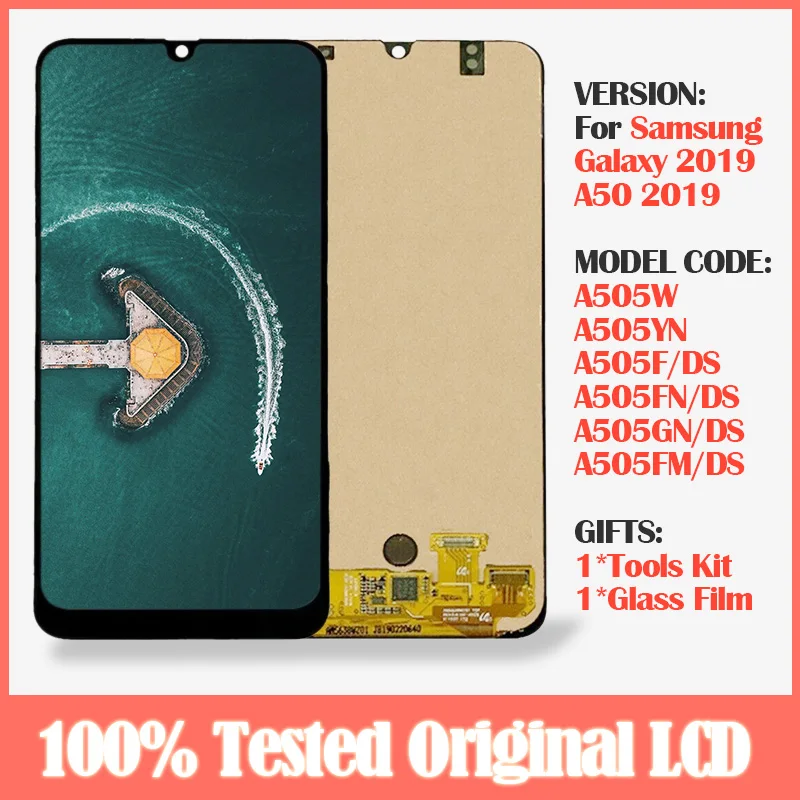 Оригинальный дисплей для Samsung Galaxy A50 SM-A505F/DS A505W LCD + сенсорный экран дигитайзер в