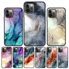 Мраморный чехол для iPhone 11 Coque iPhone 12 Pro Funda 13 Pro XR XS Max X 7 8 Plus 6S SE 2020 мягкие силиконовые чехлы с акварельным принтом