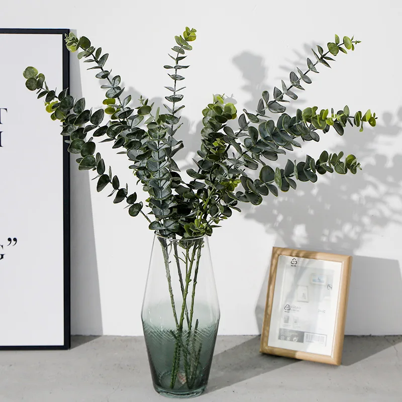 

Simulation Soft Plastic Eucalyptus Money Leaf Fake Plant Leaf Simulation Flower Green Plant Bonsai Wedding Home Decoration