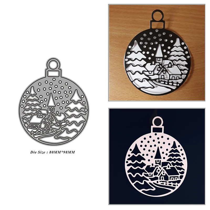 

Snow Scene Tree house round tag Metal Cutting Dies for DIY Scrapbook Album Paper Card Decoration Crafts Embossing 2021 New Dies