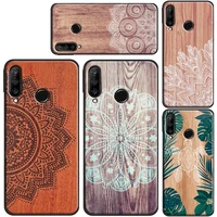 mandala wood floral soft phone case for huawei p30 p20 p40 lite pro p smart 2019 z nova 5t honor 50 10i 8x 9x cover