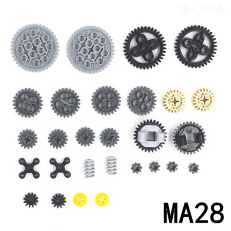 

Moc Technical Parts Bulk Gear Cross Axle Pin Conector Wheels Chain Link Car Compatible with Mindstorms Building Bricks Blocks To