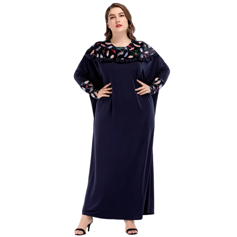 2019 новые свободные женские мусульманские платья мусульманская одежда сшивание