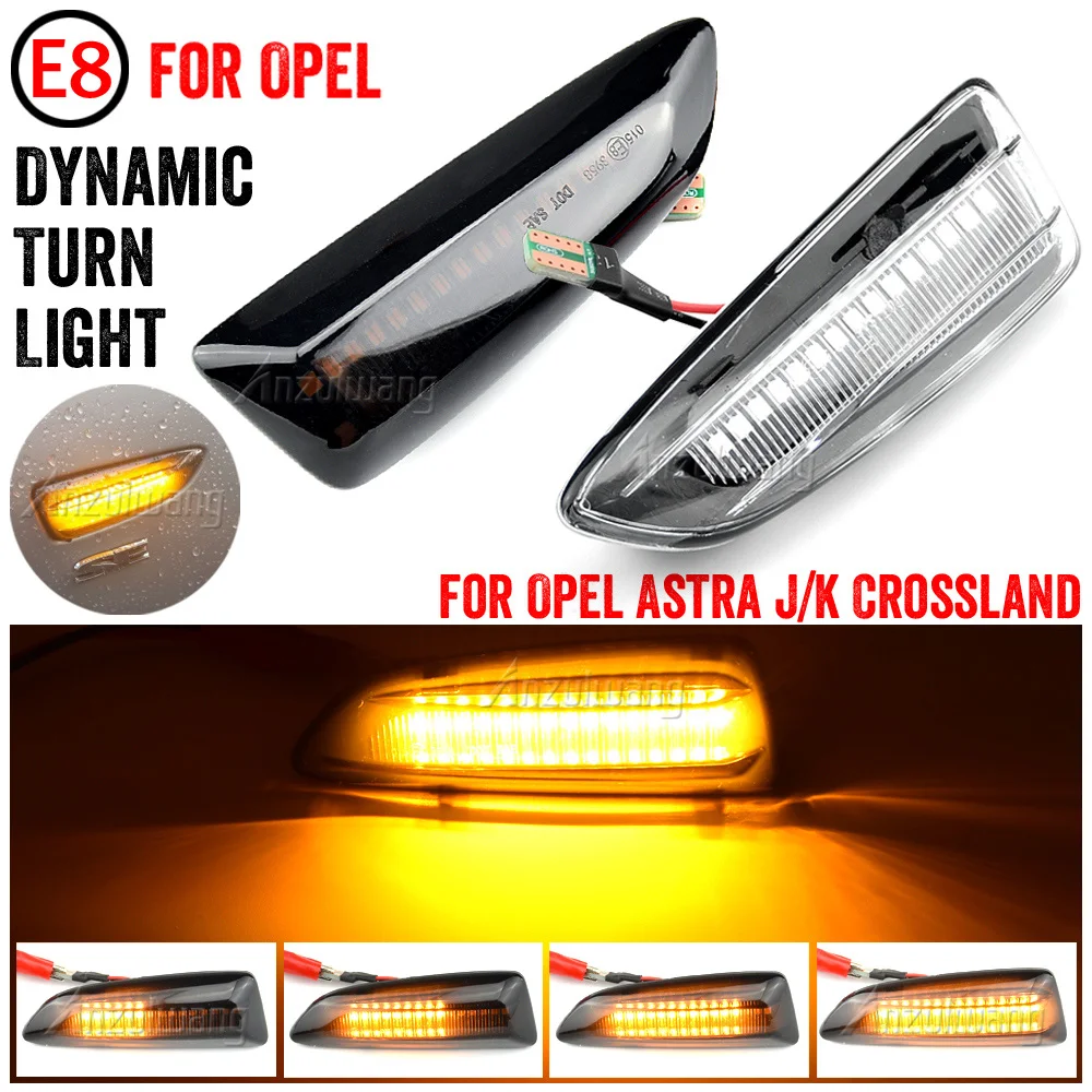 

For Opel Vauxhall Astra J K Crossland X Grandland Insignia B Zafira C LED Dynamic Turn Signal Light Side Marker Lamp Blinker