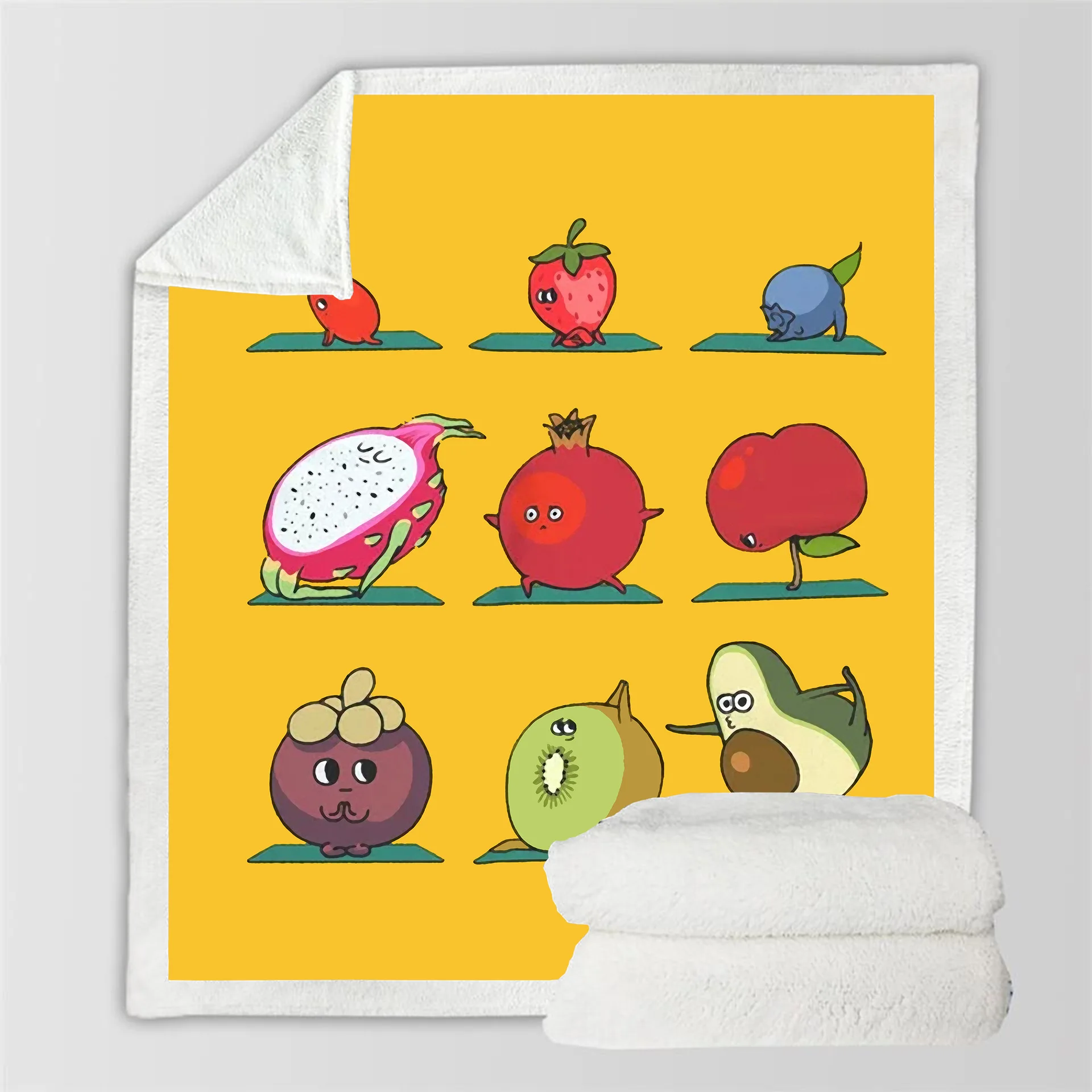 Забавное одеяло для йоги авокадо с 3D принтом шерпа покрывало на диван постельное