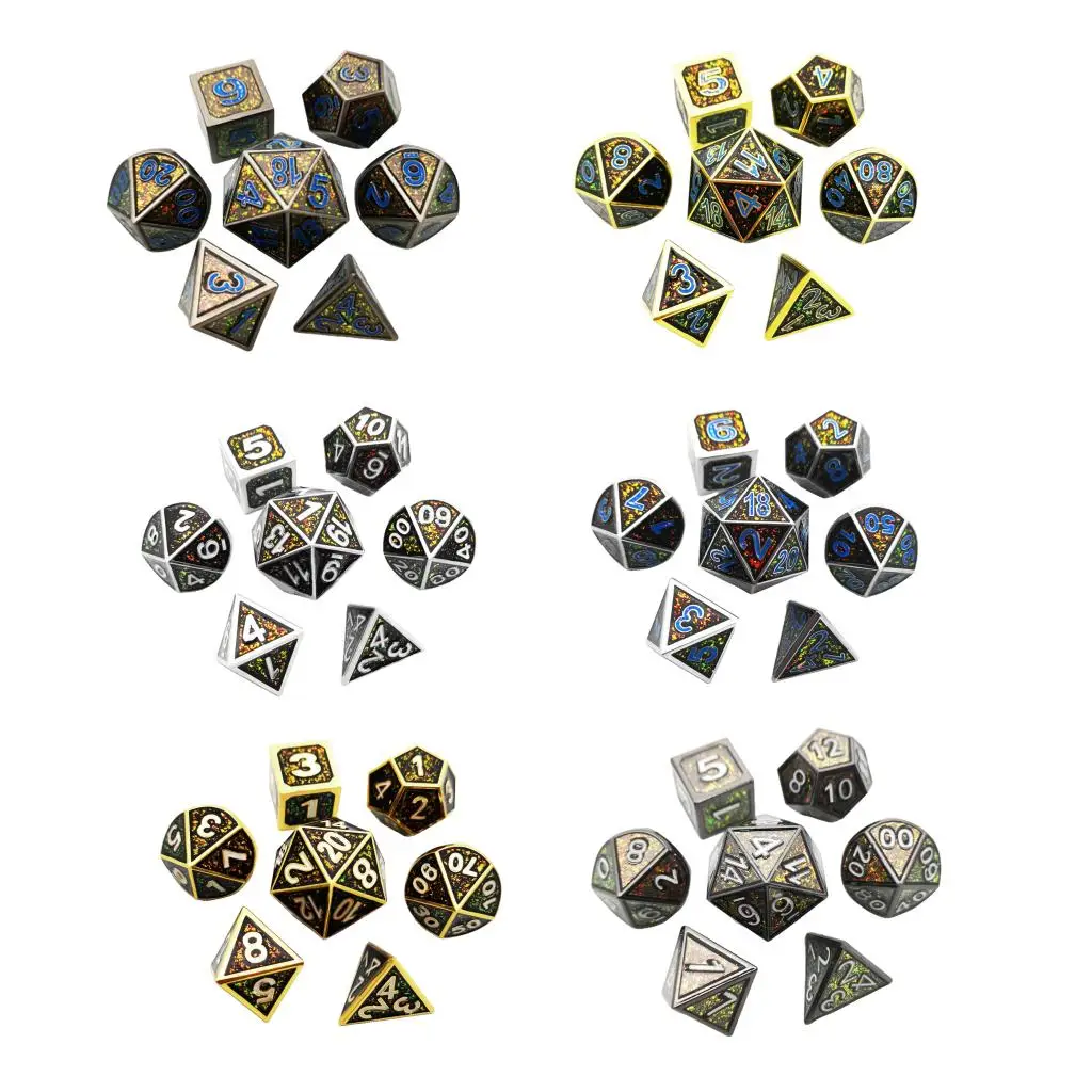 

Набор из 7 многогранных костей D4 D6 D8 D10 D12 D20 для игрушек
