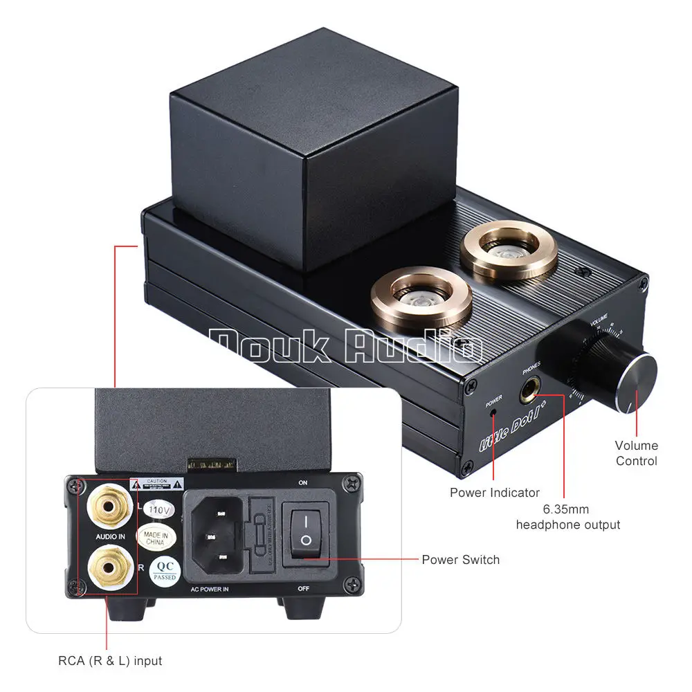 Douk audio Mini 6J1 вакуумный трубчатый усилитель для наушников HiFi стерео твердотельный предусилитель|tube preamplifier|tube
