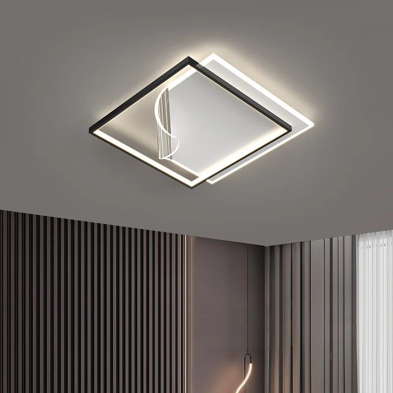 Modern Led Chandeliers Lighting For Living Room Dining Bedroom Indoor Lights Black Golden Color Lustre Lamps Luminaria AC90-260V