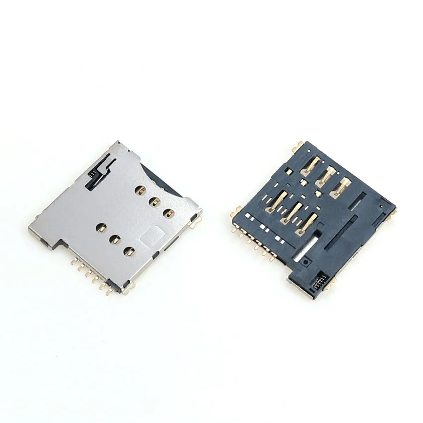 Cltgxdd 100 шт. высокое качество 6pin push micro sim карты Разъем Держатель Замена слота разъем Sim слот, Массовая