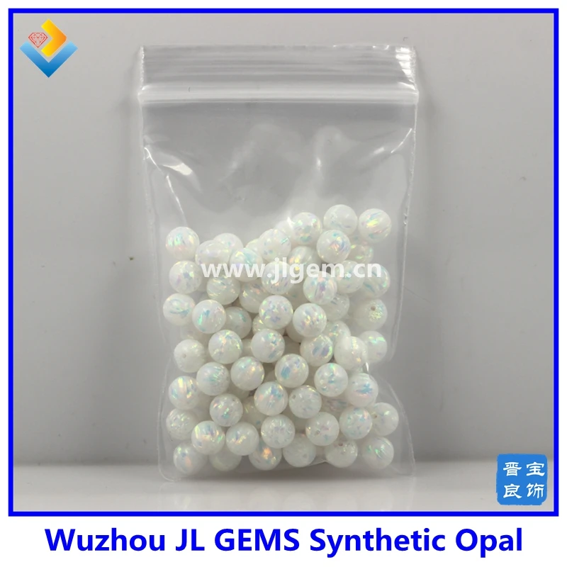 

(50pcs/lot)7mm Round-Brilliant Cut Synthetic Opal Gems Balls/ beadswith cheaper price with full hole