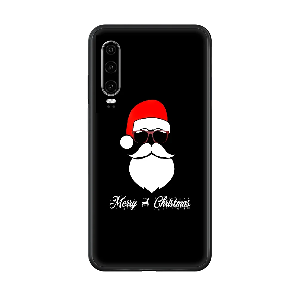 

SantaClaus Christmas Cartoons Phone case For Huawei P 30 10 20 40 Lite Smart Z Pro 2019 black shell soft cover fashion
