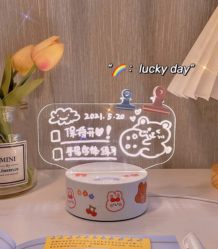 

Ночник W & G Ins, украшение для спальни, светильник для сна, милая девушка, сердце, настольная атмосферсветильник, светильник-маркер, доска для с...