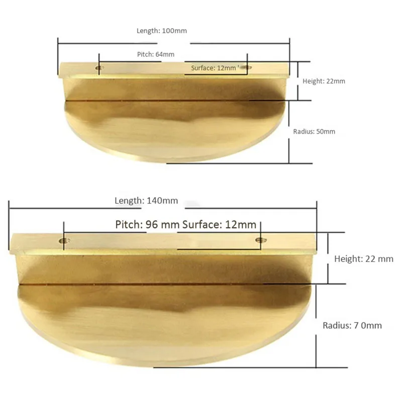1 комплект 140 мм полукруг из твердой латуни ручки и ящика Мебель Шкаф книжный шкаф