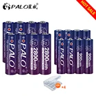 PALO AA + AAA перезаряжаемый AA 1,5 V 2800mWh1,5 V AAA 900mWh литий-ионный аккумулятор фонарик игрушки часы MP3-плеер 1,5 v литиевая батарея Aa