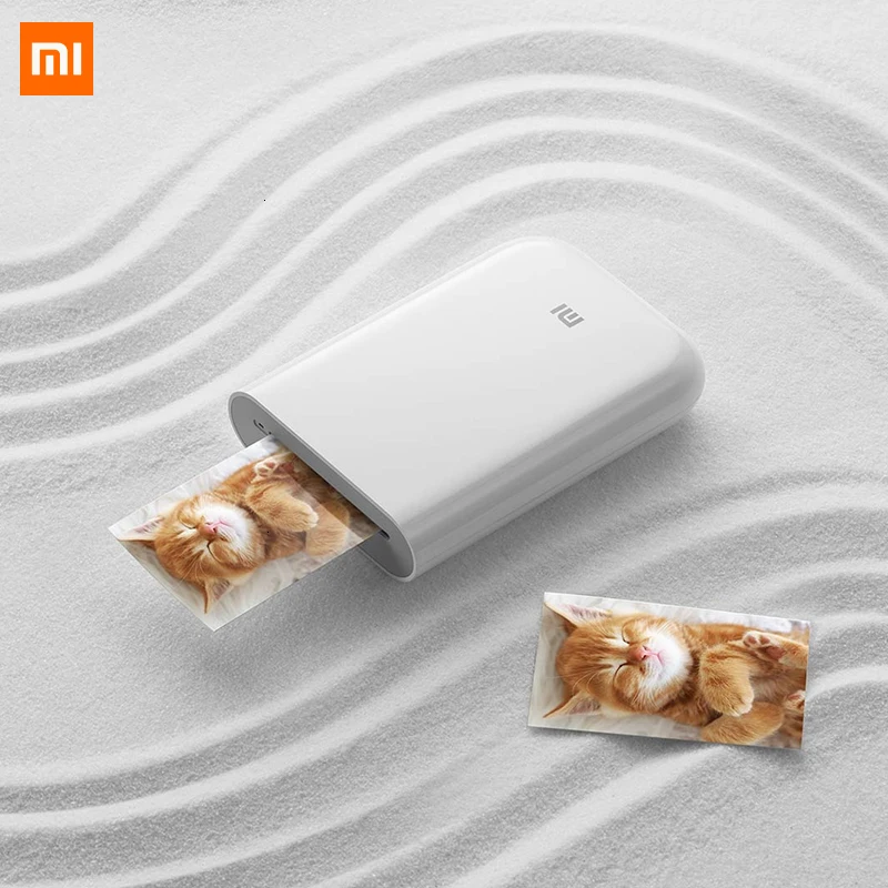 Портативный фотопринтер Xiaomi mijia AR 300 точек/дюйм мини карман 500 мА · ч работает с