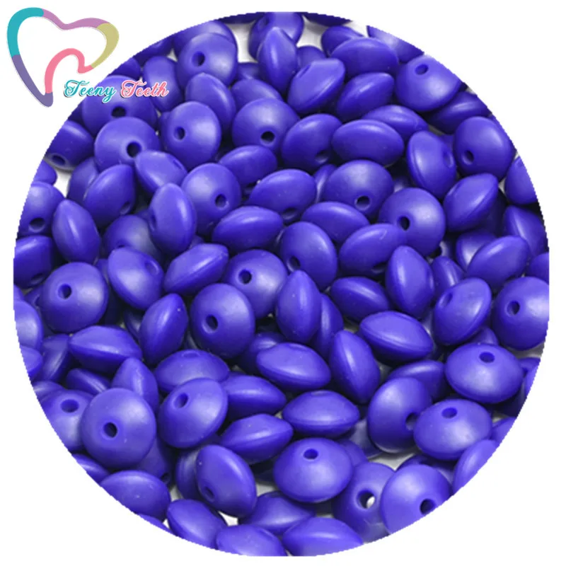 Navy Teeny Teeth 20 шт. Силиконовые Прорезыватели для зубов Abacus бусины в форме чечевицы DIY цепочка для прорезывания зубов красочные чечевицы Силиконовые Прорезыватели блюдца свободные бусины - Цвет: Navy