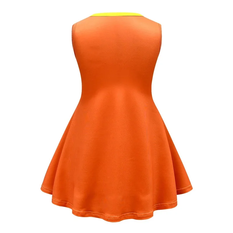 Halloween Costumes for Toddler Girls Squid Game123 Doll Cosplay Costume Child Birthday Christmas Party Gift Dress + Mask Set |