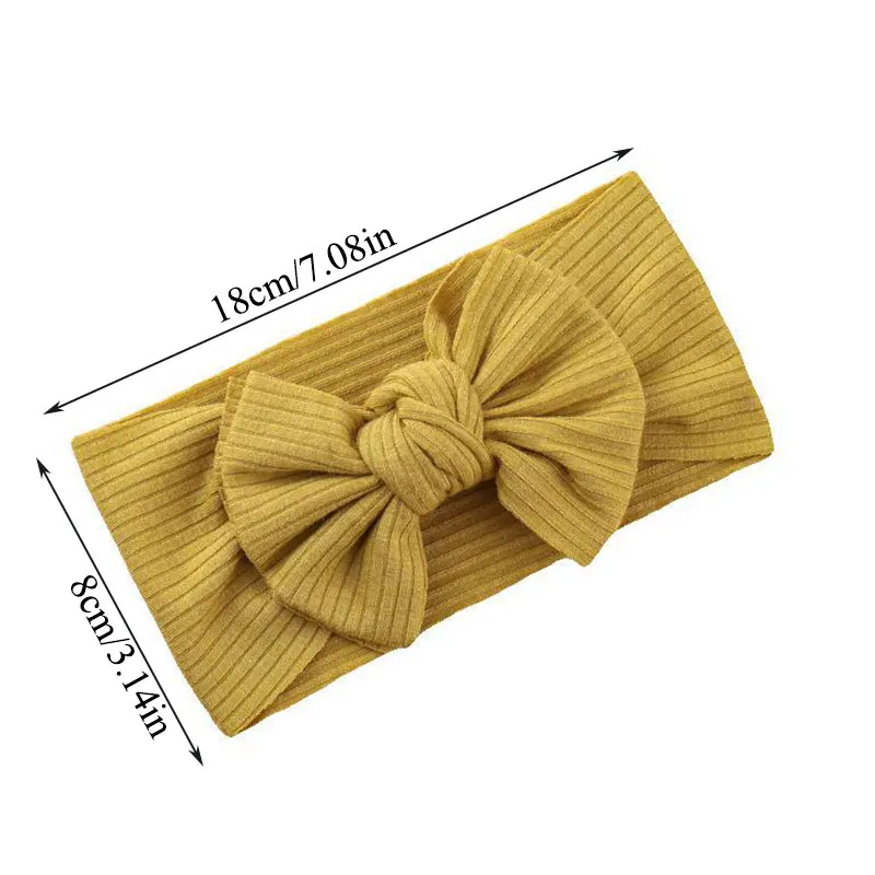 

Solid Color Knot Bow Headband Baby Girls Head Wrap Elastic Turban Hairband Knitted Striped Fabric Children Hair Accessories