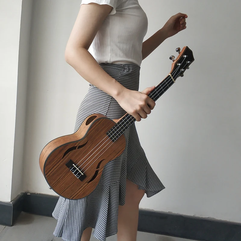 

23 Inch Ukulele Walnut Wood Ukulele Beginner Acoustic Guitar Ukelele 4 String Wooden Ukulele