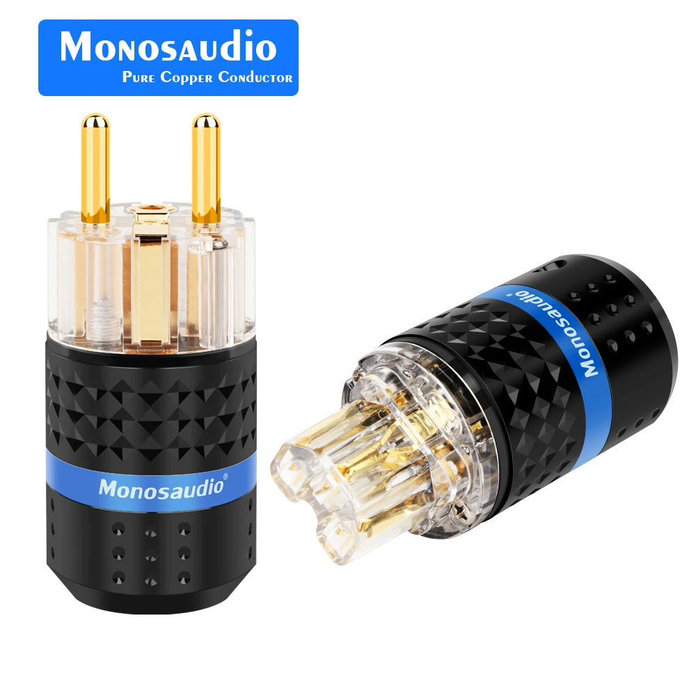Monosaudio E103G/F103G Красный медный разъем для кабеля питания европейского стандарта