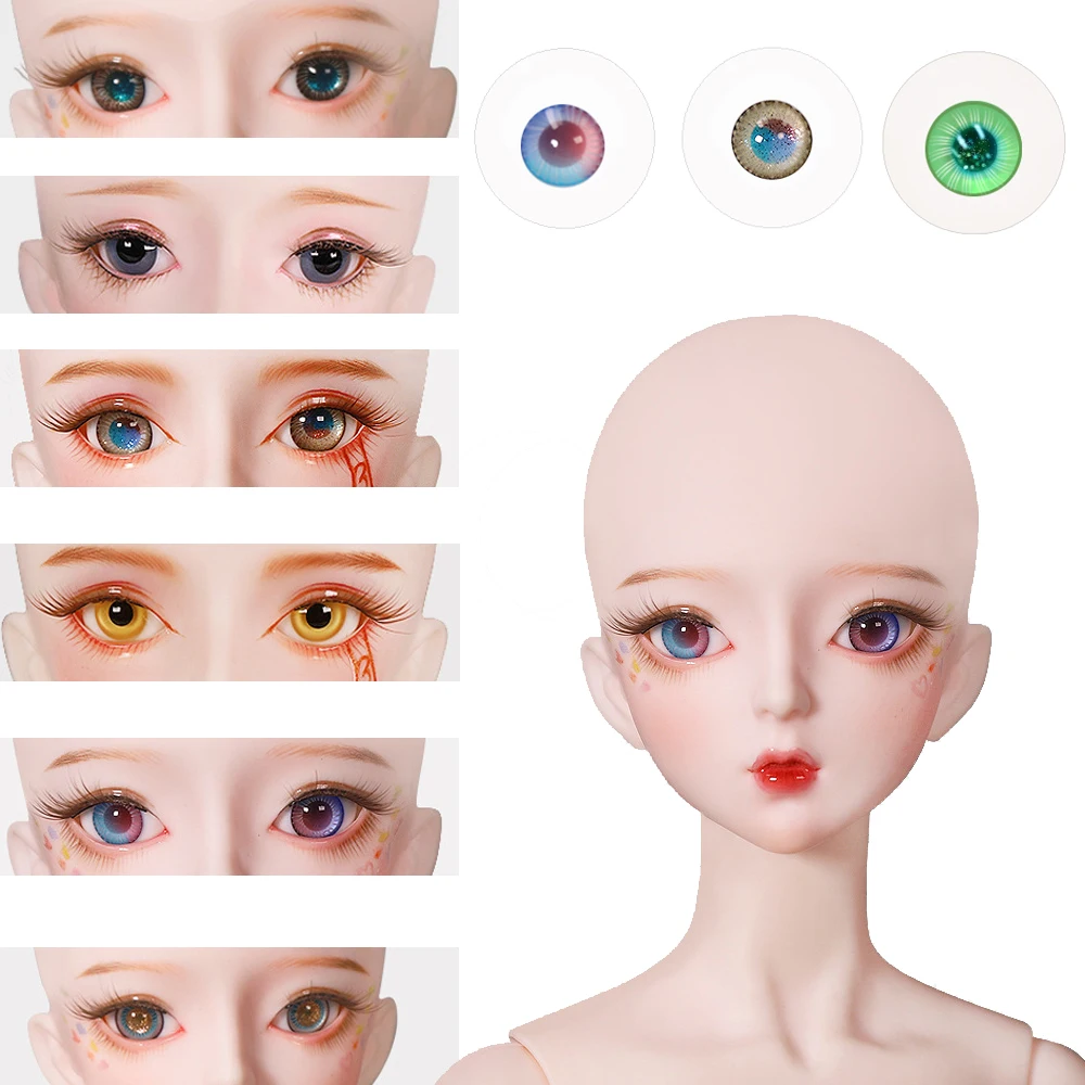 BJD глазное яблоко 14 мм материал стекло зеленые синие глаза подходит для кукол DBS 1/3