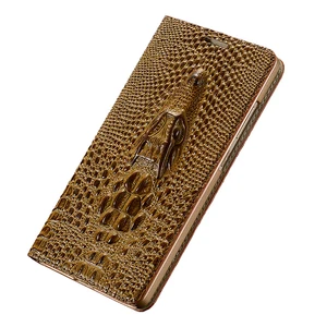 langsidi flip cover crocodile genuine leather phone case for iphone 12 13 pro max 13 mini xs xr 8 plus 11 pro card magnetic case free global shipping