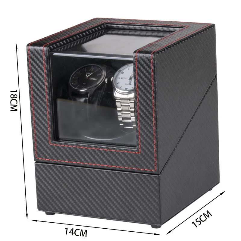 New PU Watch Winder Holder Display for Automatic Mechanical Watches Watch Box Double Watches Storing Box USB Charging 2+0