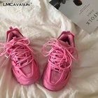 Кроссовки LMCAVASUN женские, модная массивная обувь на платформе, на шнуровке, камуфляжные, подходящие цвета