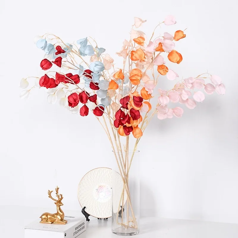 

Artificial Flower,Single Branch,Length 90cm,3 Forks,Champagne Lantern Flower,HomeDecoration,WeddingScene,VaseFlower Arrangement