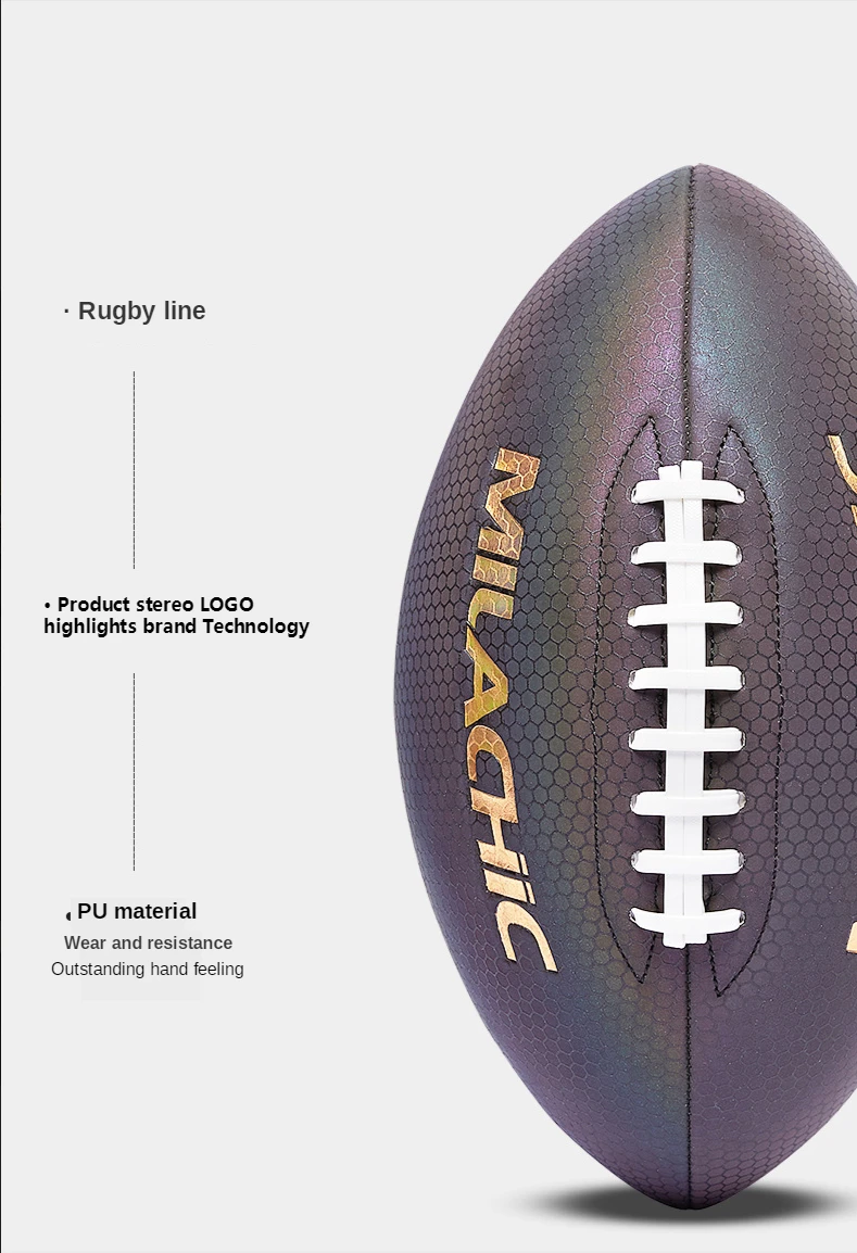 American Football Luminous Reflective Rugby Ball ballon de foot for special rugby youth adult game bola futebol | Спорт и