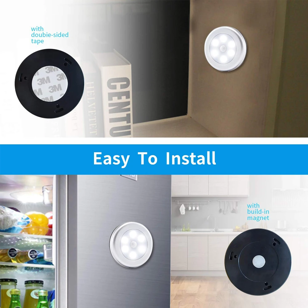 led magnetic pir motion sensor cabinet lights wardrobe aaa battery night lamps for cupboard closet kitchen stairs bookshelf free global shipping